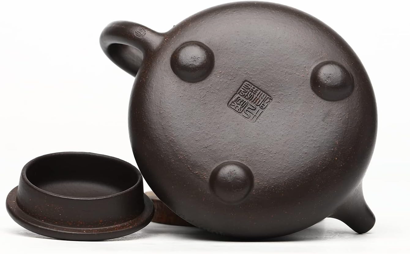 SILINE Zisha Tea Pot Set - Lotus Shipiao 7.4 Oz,Chinese Genuine Yixing Clay Handmade Teapot with 2 Cups,Brew Kung Fu Loose Leaf Tea