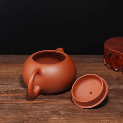 Handmade Yixing Zisha Tea Set,Large Capacity Ceramic Xishi Teapot with Set of 2 Tea Cups,10oz/300ml