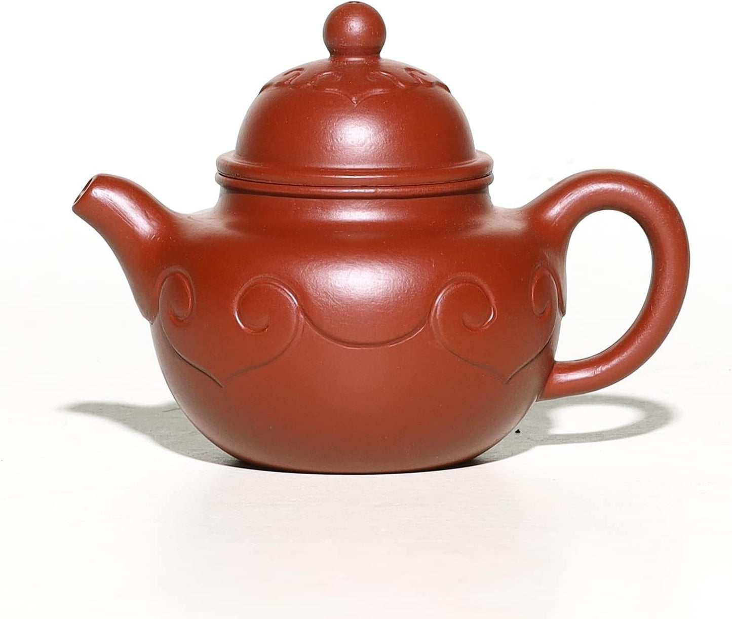 SILINE Zisha Teapot,Chinese Genuine Yixing Clay Teapot 6.7 Oz, Infuse Brew Kung Fu Loose Leaf Tea Maker -Shipiao,Red Zhuni Clay