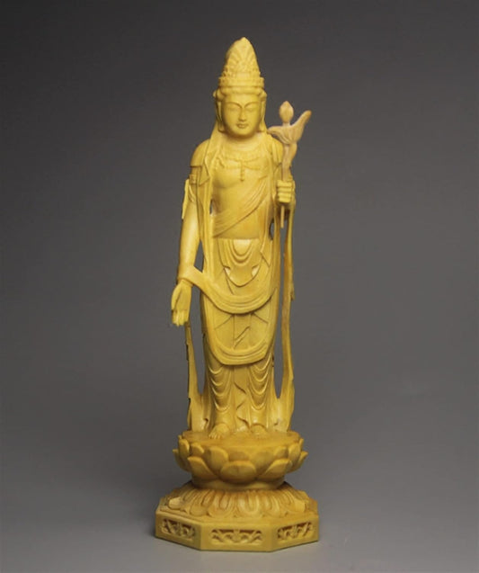 AURH 9.5CM Guanyin Mi Buddha Statue Wood Carving Sculpture Tibet Buddha Statues for Decoration Home Decoration TIANMINJIEDM (Size : 9.5cm)