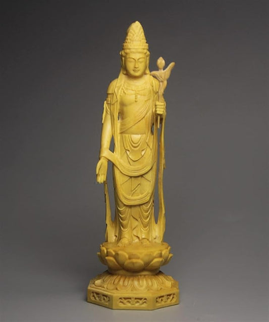 AURH 9.5CM Guanyin Mi Buddha Statue Wood Carving Sculpture Tibet Buddha Statues for Decoration Home Decoration TIANMINJIEDM (Size : 9.5cm)