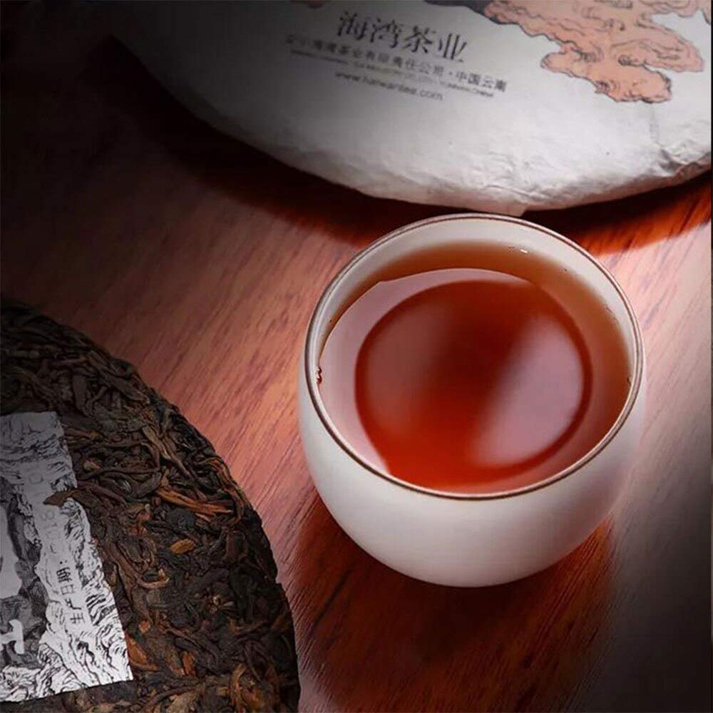 FullChea - 2018 Haiwan Shu Puerh Tea - Menghai Pu Erh Tea Loose Leaf - Ripe Pu-erh Aged Black Tea - Diet Tea - 14.11oz / 400g