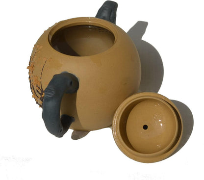 Yxhupot Teapot 12.5oz Chinese Yixing Clay Dragon Egg Zisha Plum Blossom pot