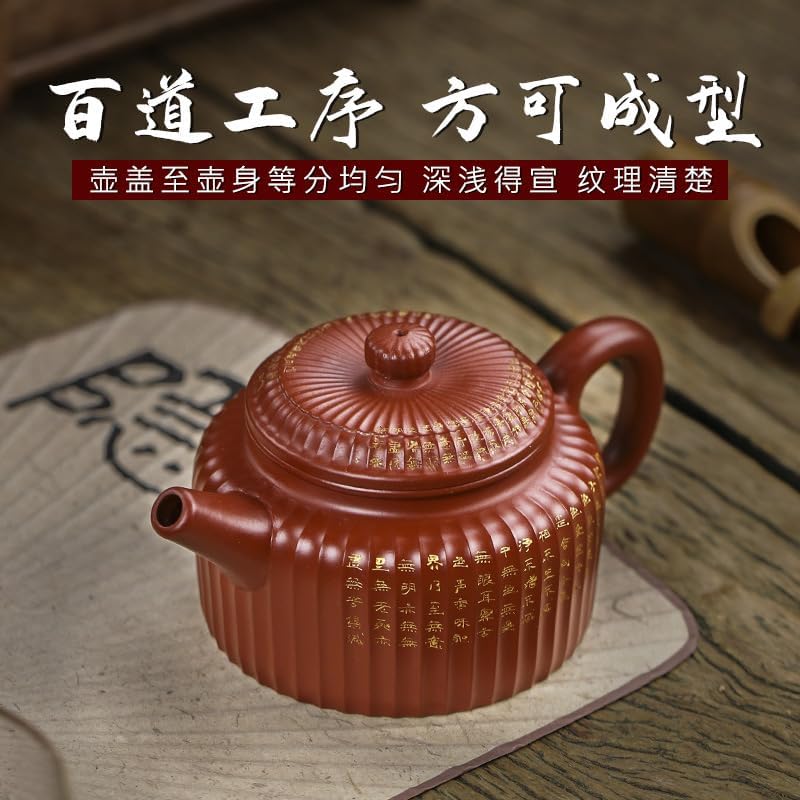 Handmade Zisha Teapot, Chinese Yixing Purple Clay Tea Pot 300cc,Chinese Kungfu Brew Infuser Loose Leaf Tea