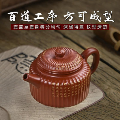 Handmade Zisha Teapot, Chinese Yixing Purple Clay Tea Pot 300cc,Chinese Kungfu Brew Infuser Loose Leaf Tea