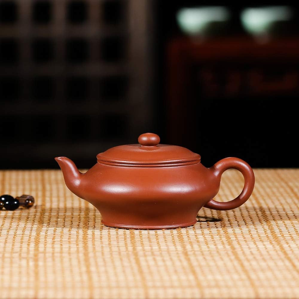 SILINE Zisha Tea Pot Set,Master Handmade Genuine Yixing Clay Teapot 5 Oz with 2 Cups (Xubian,Zhuni Clay)