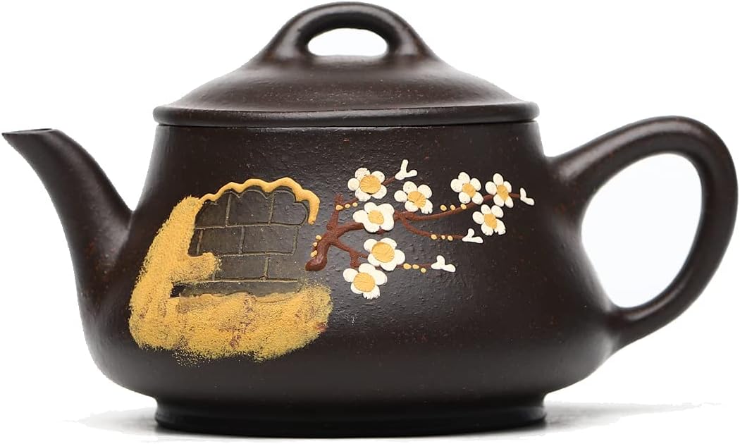 SILINE Zisha Tea Pot - Bawang Shipiao 6.2 Oz,Chinese Genuine Yixing Clay HandmadeTeapot with Filter,Infuser Kung Fu Loose Leaf Tea Maker Set