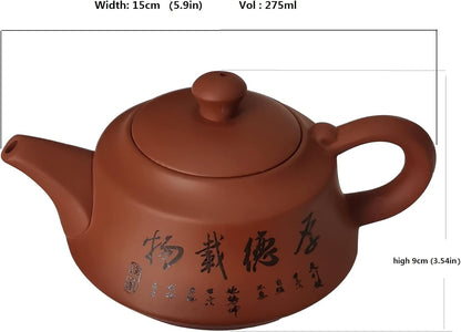 Aeseark Chinese Tea Set - Handmade Ceramic Chinese Kung Fu Tea Set,Teapot Teacup,Tea Ceremony,Gift Bonus (Red)