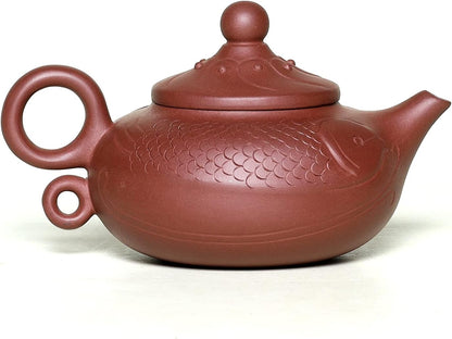 SILINE Zisha Tea Pot 10.8 Oz,Chinese Genuine Yixing Clay HandmadeTeapot with Filter,Infuser Kung Fu Loose Leaf Tea Maker Set (Yule,Purple Clay)