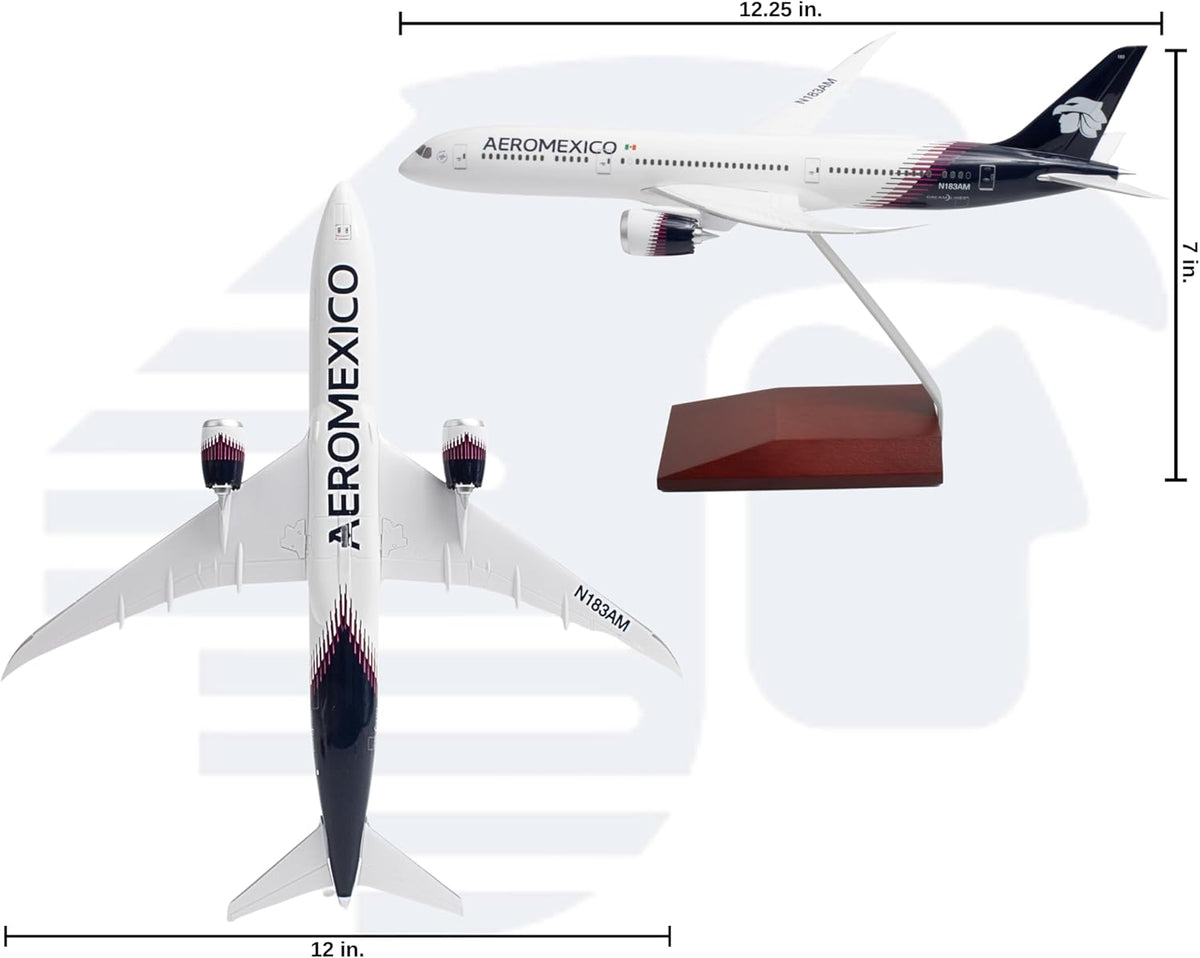 SkyMarks Daron Aeroméxico 787-9 1/200 Collectible Injection-Molded Plastic Airplane Model with Plastic Display Stand for Ages 14+