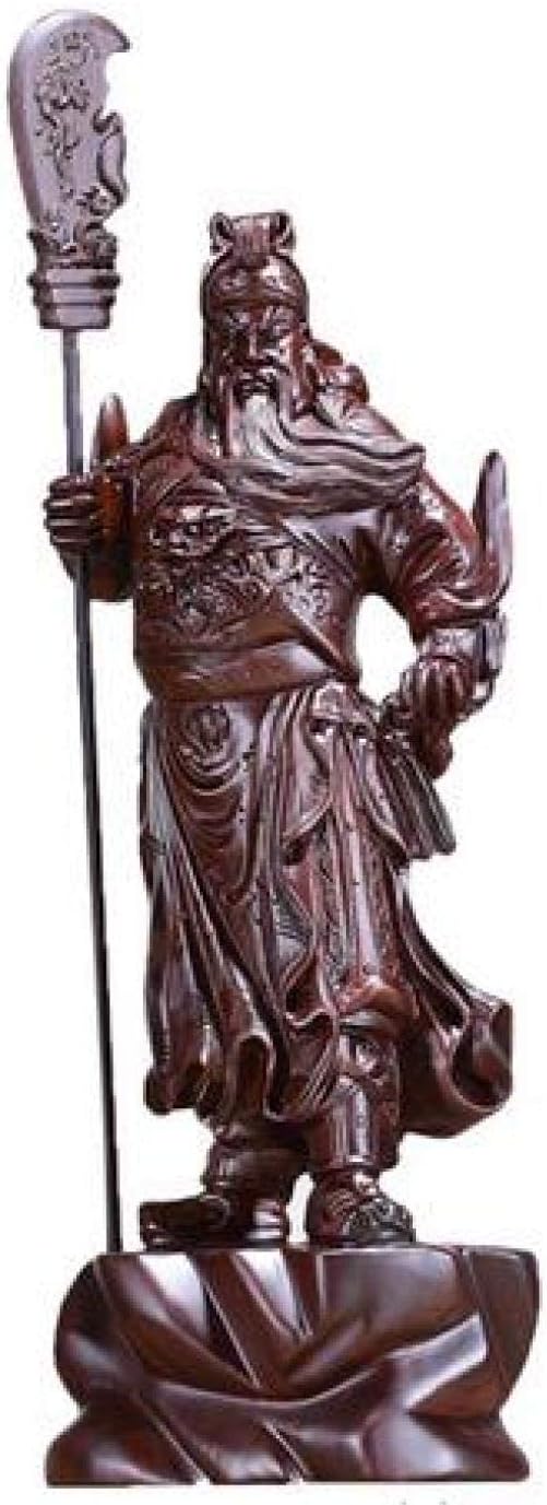 Figurin Statues for Home Decor Statue Woodcarving Gongfu Gong Guan God of Wealth Zhaocai Town House Guanyu Buddha Black Sandalwood Carved Decorative Ornaments