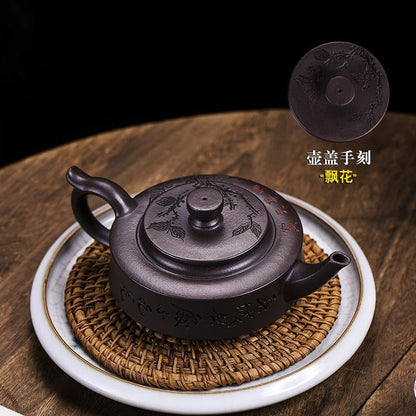 Handmade Zisha Teapot, Chinese Yixing Purple Clay Tea Pot 9.8 Oz,Chinese Kungfu Brew Infuser Loose Leaf Tea