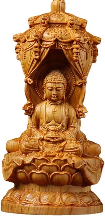 Aritjt Solid Wood Three Saints' Amitabha Statue Worship Guanyin Avalokitesvara Bodhisattva Great Strength Bodhisattva Buddha
