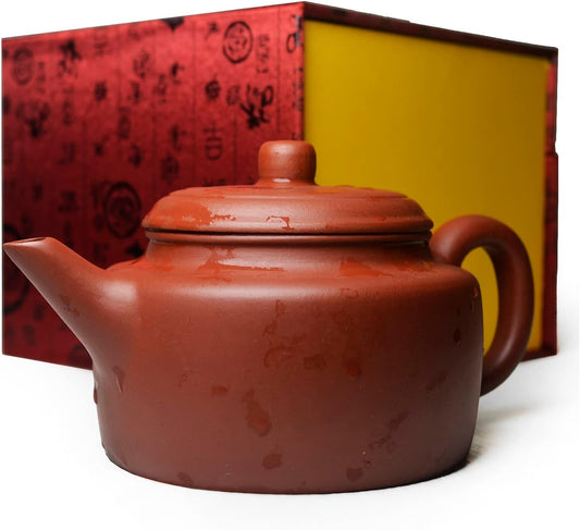 Teapot 210ml Chinese Clay Zisha Genuine Black Dezhong Pot Gongfu Tea Infusers for Loose Tea (Red)