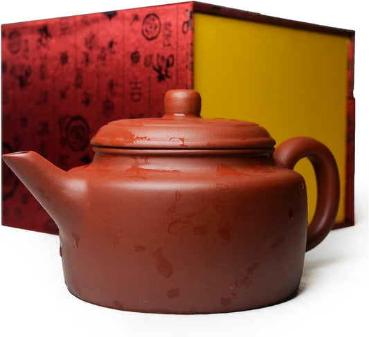 Teapot 210ml Chinese Clay Zisha Genuine Black Dezhong Pot Gongfu Tea Infusers for Loose Tea (Red)