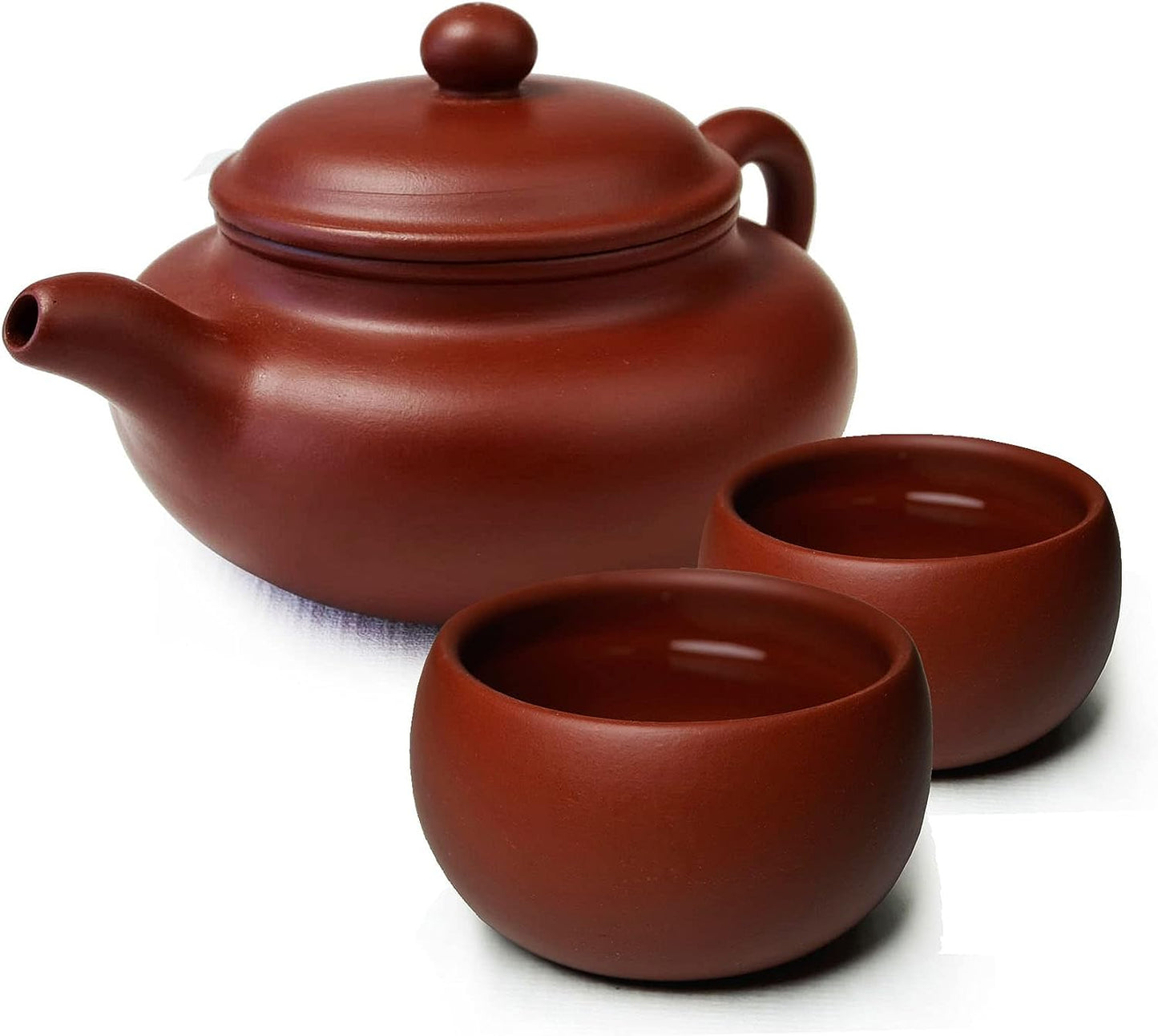 Teapot Chinese Yixing Clay Tea Pot with 2 Cups,Set Fanggu 8.6oz Fine Handmade Loose Leaf Tea Kungfu Maker Set Fanggu 8.6oz