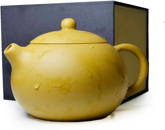 Teapot Chinese Yixing Clay Yellow Xishi Pots Large Capacity 400ml Infuser for Loose Tea (Large capacity)