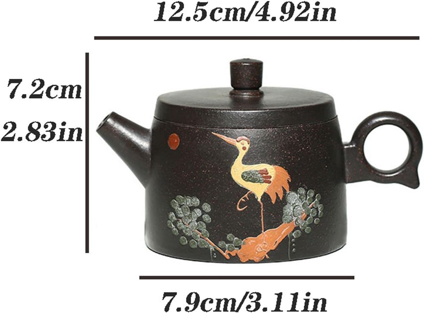 Tea Kettle 180ML Small Single Teapot Handmade Zisha Teapot Delicate Crane Pattern Kung Fu Teapot Durable Tea Maker Loose Leaf Tea Maker
