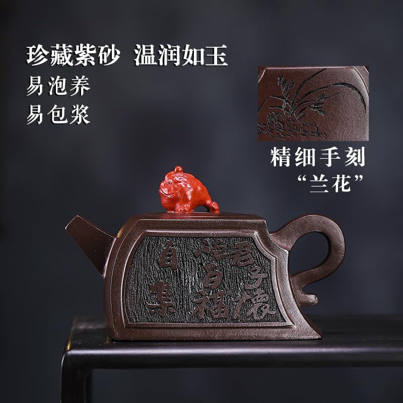 Handmade Zisha Teapot, Chinese Yixing Purple Clay Tea Pot 280cc,Chinese Kungfu Brew Infuser Loose Leaf Tea