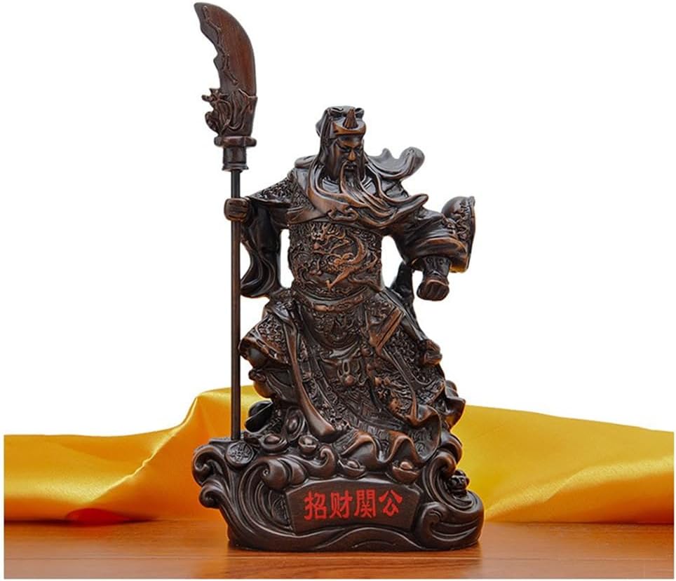 Resin Guan Yu Statue, Exquisite Guan Gong Figurine Sculpture for Home Decor and Gifts, Ornamental Warrior Art Piece