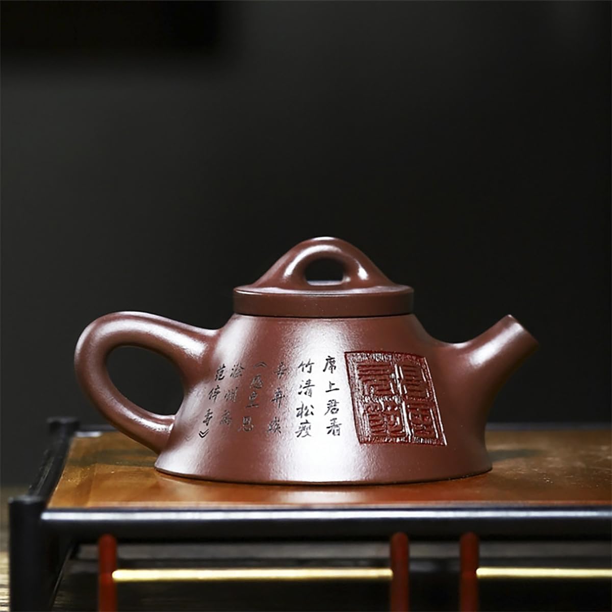 Handmade Zisha Teapot, Chinese Yixing Purple Clay Tea Pot 200cc,Chinese Kungfu Brew Infuser Loose Leaf Tea