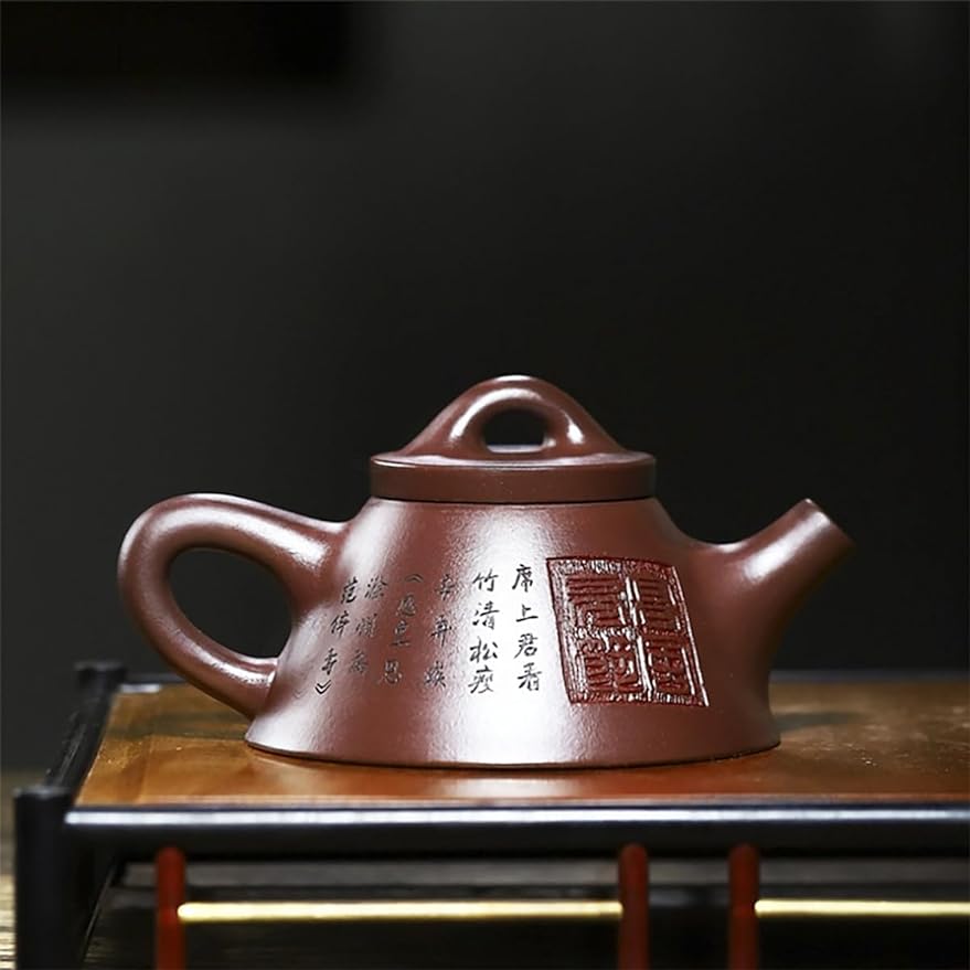 Handmade Zisha Teapot, Chinese Yixing Purple Clay Tea Pot 200cc,Chinese Kungfu Brew Infuser Loose Leaf Tea
