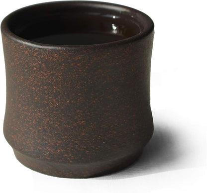 YXHUPOT Teacup 2pcs Chinese Clay Genuine Black Sand Heijingan Zisha GongfuTea Cups (Bamboo tube)