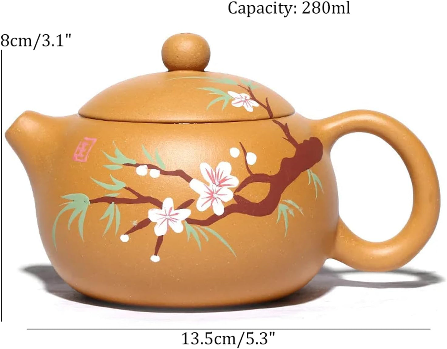 1pcs Handmade Plum Blossom Zisha Teapot Kungfu Teaware For Black Tea Green Tea Coffee Capacity 280ml