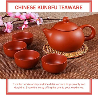 Yardwe Portable Stove Japanese Tea Set 1 Set Purple Clay Tea Pot Eramic Teapot Cup Set Handmade Chinese Style Kungfu Teapot Ceremony Accessory for Dad Grandpa Portable Stove Tea Pet