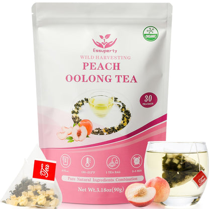 Essuperty- Rose Pu 'er Tea, Rose Puerh Tea Bags, Eco-Conscious Tea Bags, Caffeinated, All Natural Ingredients