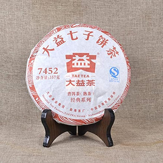 7452 Menghai Dayi Pu'er Tea Cake Pu-erh China Yunnan Puer 2016 357g Ripe China Pu Erh Tea