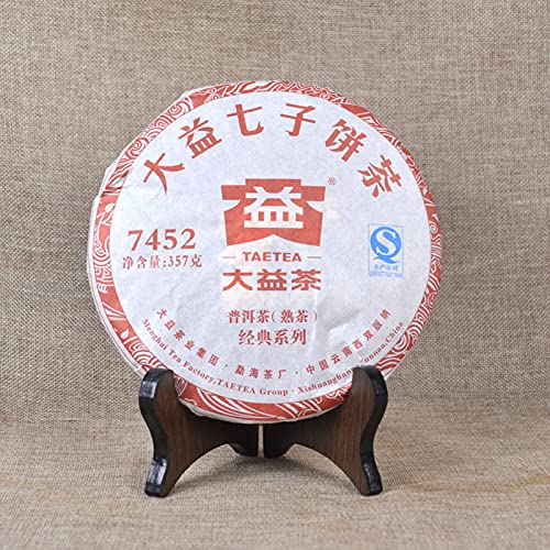 7452 Menghai Dayi Pu'er Tea Cake Pu-erh China Yunnan Puer 2016 357g Ripe China Pu Erh Tea
