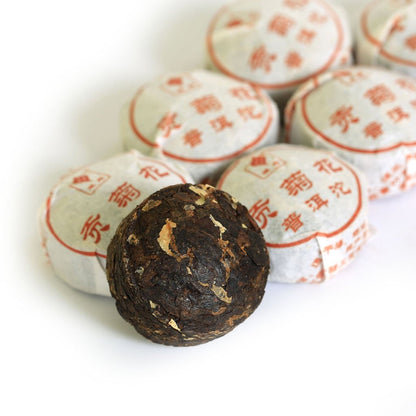 Puerh Tea Cake 20Pcs / 4.23oz 2015 Year Ripe Shu Gongju Tribute Chrysanthemum Flower - Yunnan Pu-erh Pu erh Puer Pu'er Chinese Tea - Mini Tuocha