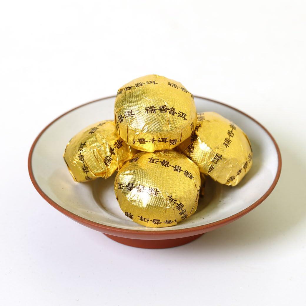 Puerh Tea Cake 80Pcs / 12.7oz 2015 Year Ripe Shu Sticky Glutinous Rice Flavor - Yunnan Pu-erh Pu erh Puer Pu'er Chinese Tea - Mini Tuocha