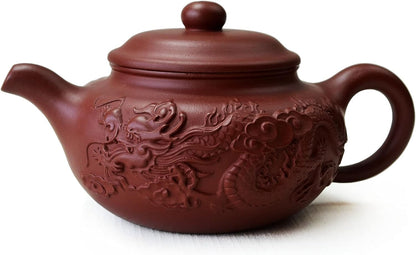 Teapot 8oz Chinese Yixing Genuine Dahongpao Clay Handmade Fanggu (Dragon)