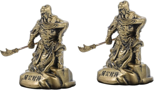 Didiseaon 2 Pcs Ornaments Guan Gong Statue Collectible Buddha Statue Feng Shui Statue Guan Yu Sculpture Standing Buddha Model Desktop Guan Yu Statues Synthetic Resin Table Chinese Style