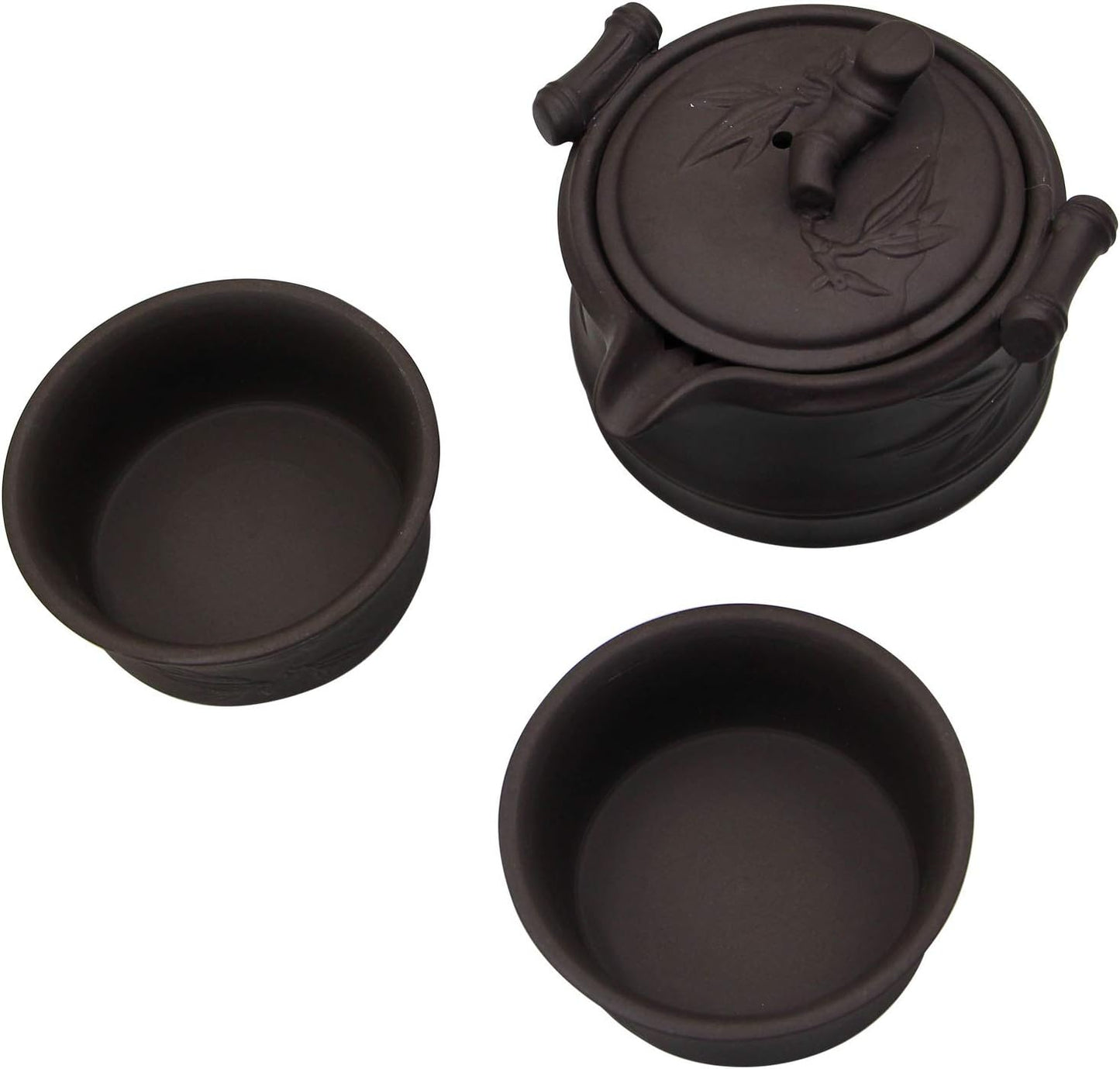 RARITYUS Portable Travel Kung Fu Tea Pot Cup Handmade Yixing Zisha Tea Set Ceramic Teapot Teacups with Tea Tray Travel Bag for Outdoor Picnic