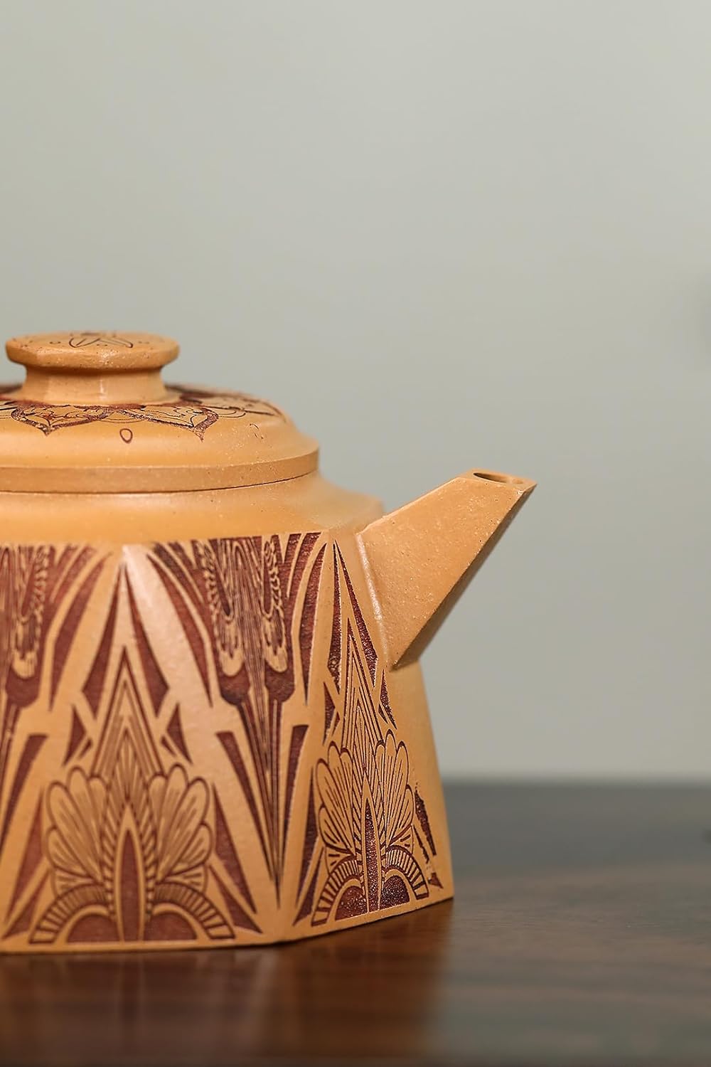 Handmade Zisha Teapot, Raw Ore Gold Segment Clay Chinese Yixing Purple Clay Tea Pot 270cc, Chinese Kungfu Brew Infuser Loose Leaf Tea