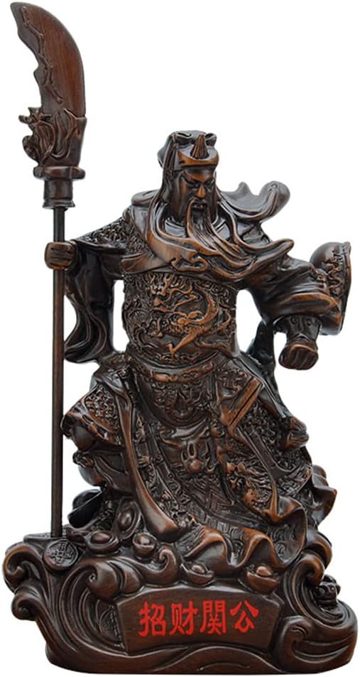 Resin Guan Yu Statue, Exquisite Guan Gong Figurine Sculpture for Home Decor and Gifts, Ornamental Warrior Art Piece