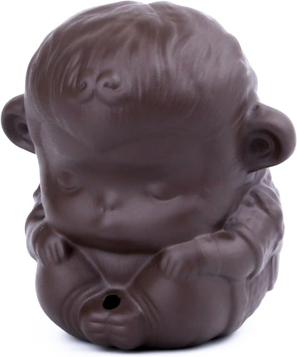 Purple Clay Chinese Tea Pet, Zisha Figurine Ornament for Chinese Tea Ceremony, Kungfu Tea Pets for Tea Room/Tea House(Monkey)