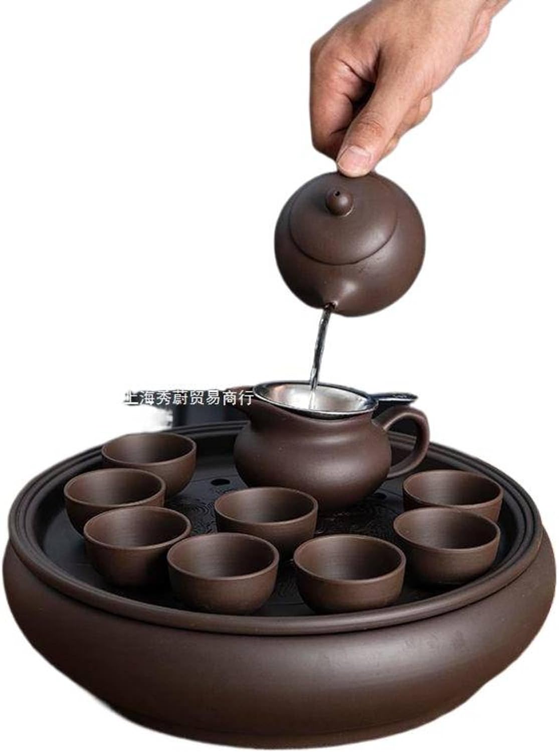 Zisha kung fu Tea Set Suit Household Simple Ceramic Tea Tray teapot Teacup Tea Set Suit