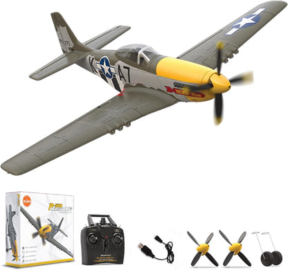 LEAMBE 4 Channel RC Plane, Ready to Fly Aerobatic Aircraft, Easy Control for Beginners, P51 Mustang RC Airplane Best Gift for Boys & Adults
