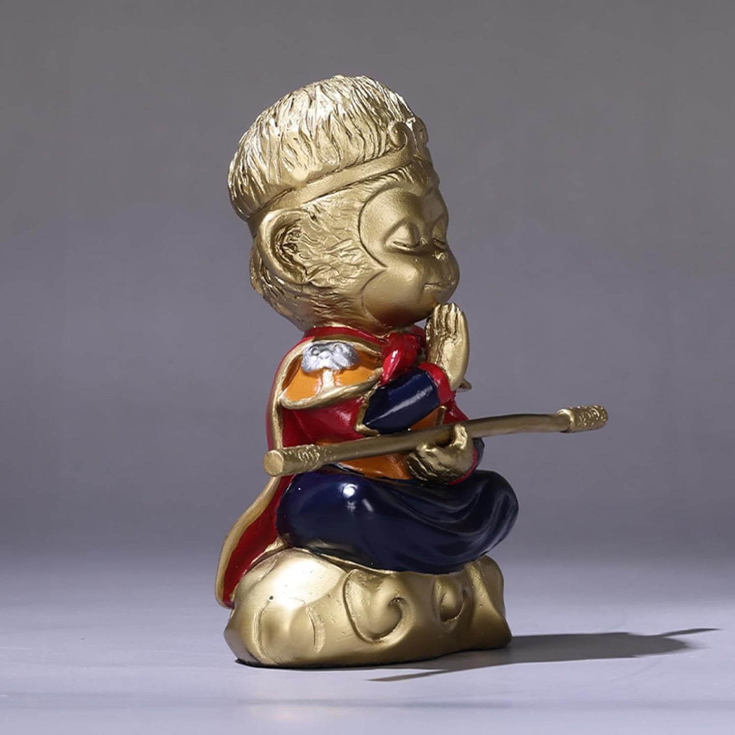 Brass Sun Wukong, Dou Sheng Buddha Decoration, Chinese Mythological Figures, Symbol of Bravery and Perseverance for Collectors, Budding Spiritualists, and Devout Buddhists (A)