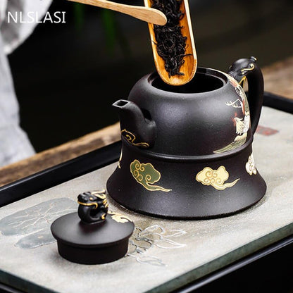 Boutique Zisha teapot black mud teapot master handmade 320ml