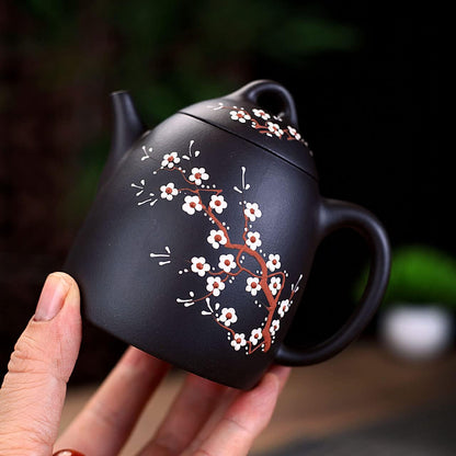 Teapot 240ml / 8oz Chinese Yixing Clay Genuine Black Qinquan Pot Infusers Loose Tea Blooming