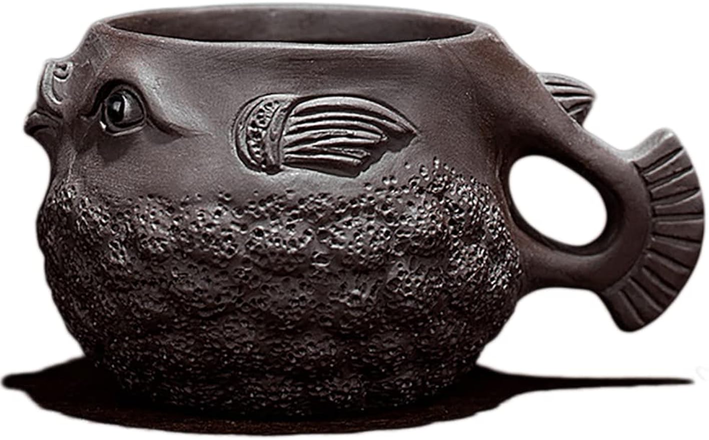 Hormsdar Pruple Clay Teapot Pure Handmade Pufferfish Tea Pot Zisha Tea Set Kettle Kung Fu Teapot (Teacup)