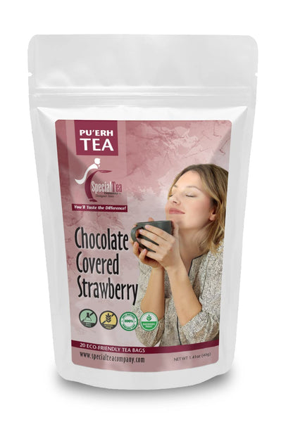Special Tea Chocolate Covered Strawberry Pu-erh Tea, 20 Tea Bags