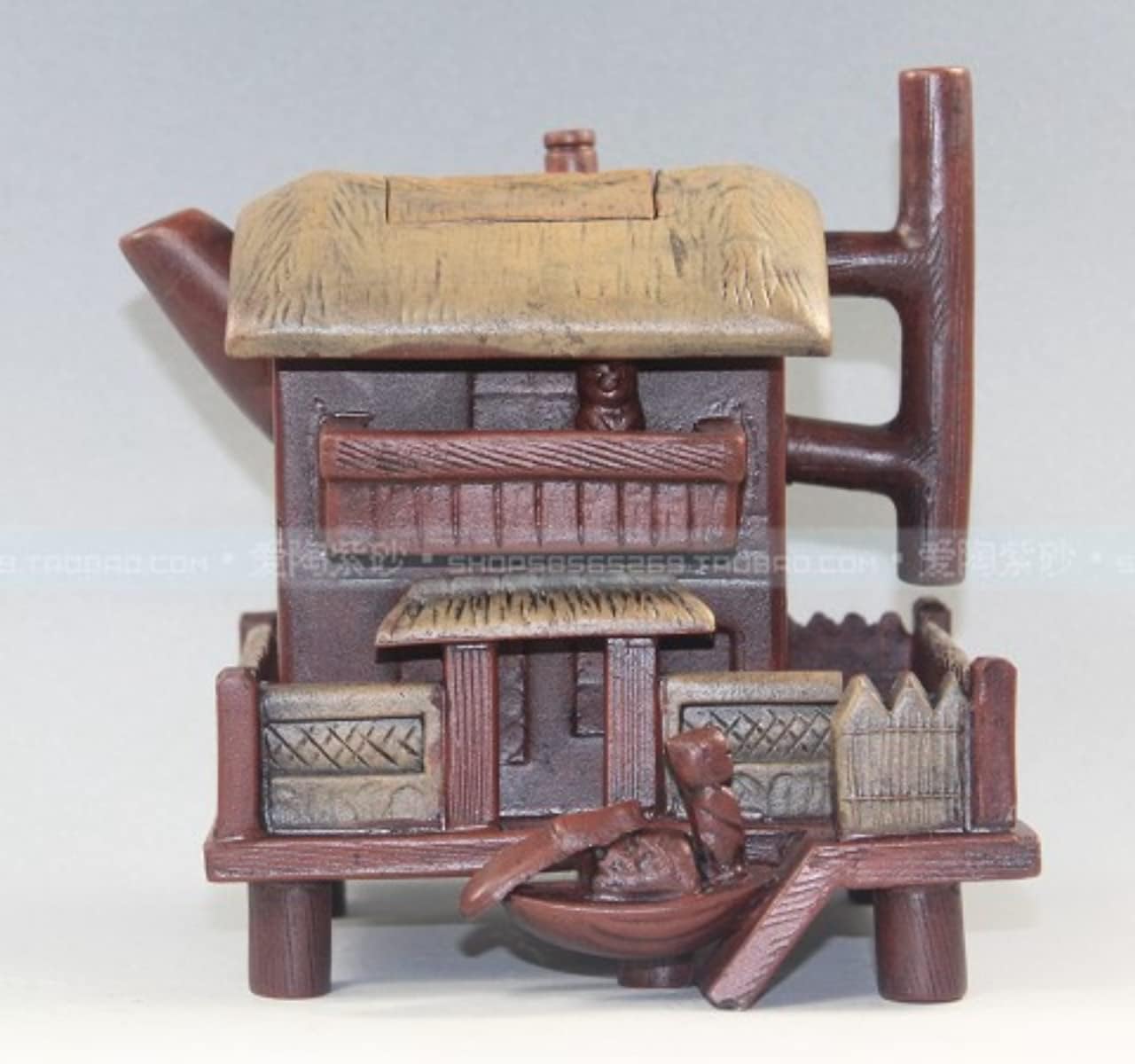 China Yixing Zisha Plain Cement Handmade House Teapot Kung Fu Teapot 270CC