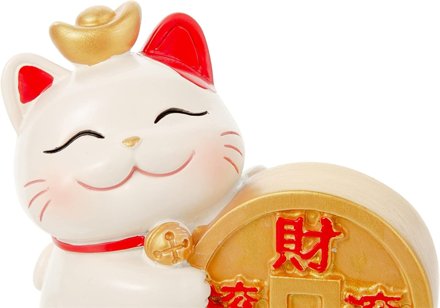 Maneki Neko Statue - Tiny Money Lucky Cat, Caishen Cat, Cute Wealth Cat Figurine