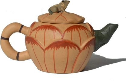 Zisha Teapot 220ml Chinese Clay Frog Lotus Pot Gongfu Tea Set (Frog lotus)